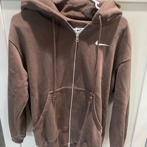 Nike womens  chocolate brown zipup hoodie